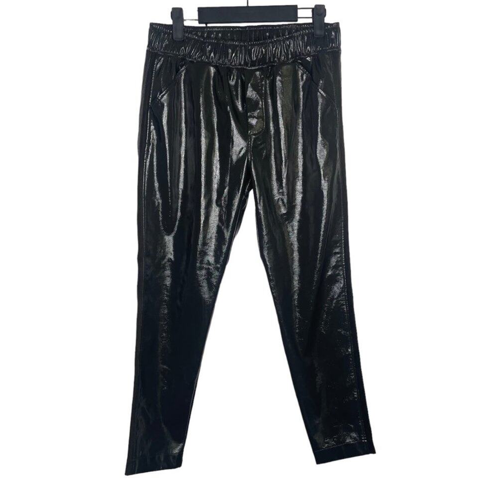 David Lerner Womens Pants Size S Gray Skinny Leg Pull On Faux Leather Casual